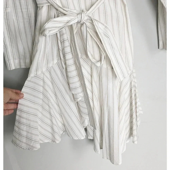 A.L.C Enzo Puff Sleeve Pin Stripe Dress - Picture 6 of 8
